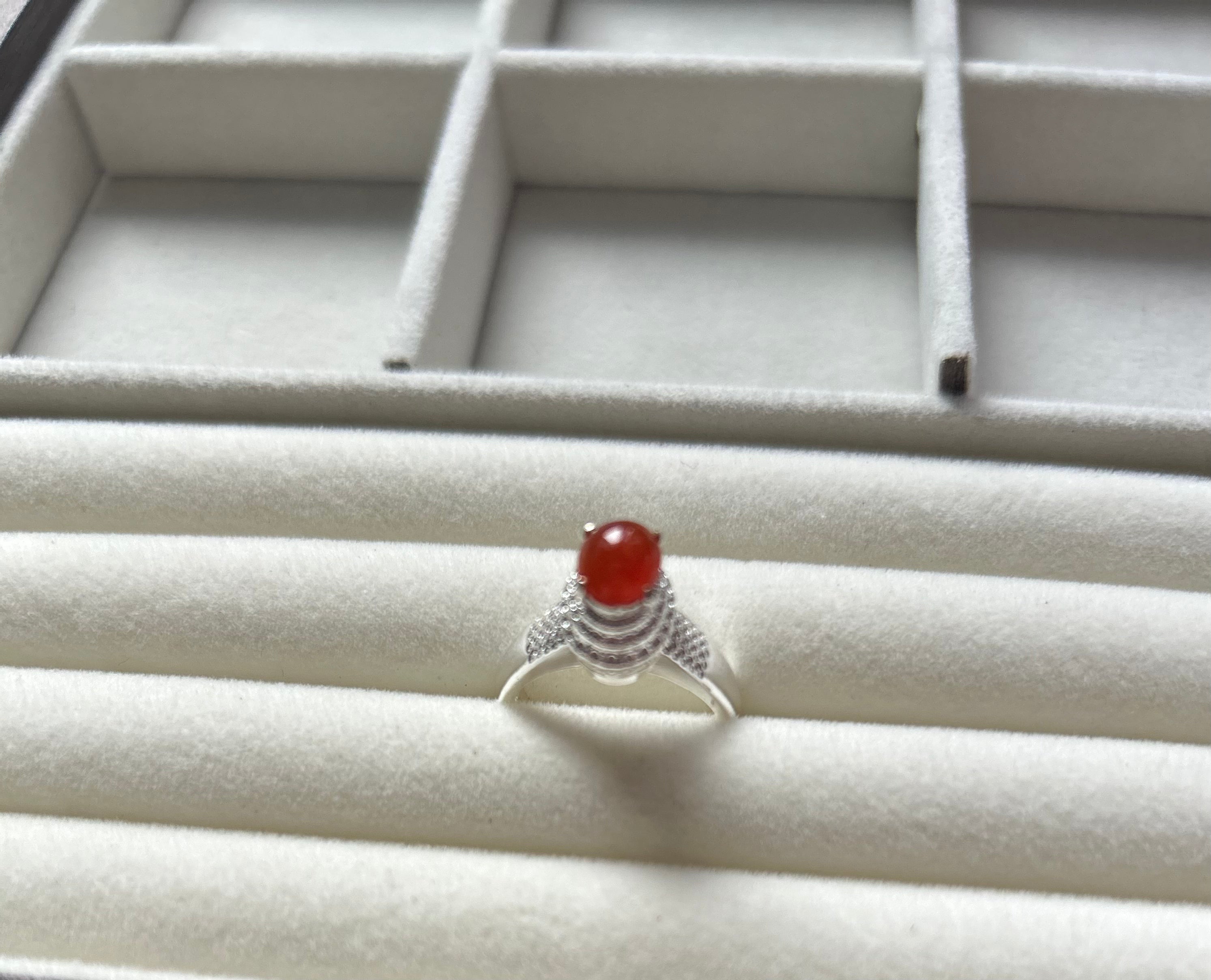Certified Burmese Jadeite Type A | Icy Red Jade Cabochon | Temporary Setting