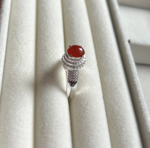 Certified Burmese Jadeite Type A | Icy Red Jade Cabochon | Temporary Setting