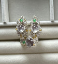Certified Natural Icy Jadeite Type A Cabochon + Earring Set, with Temporary Setting