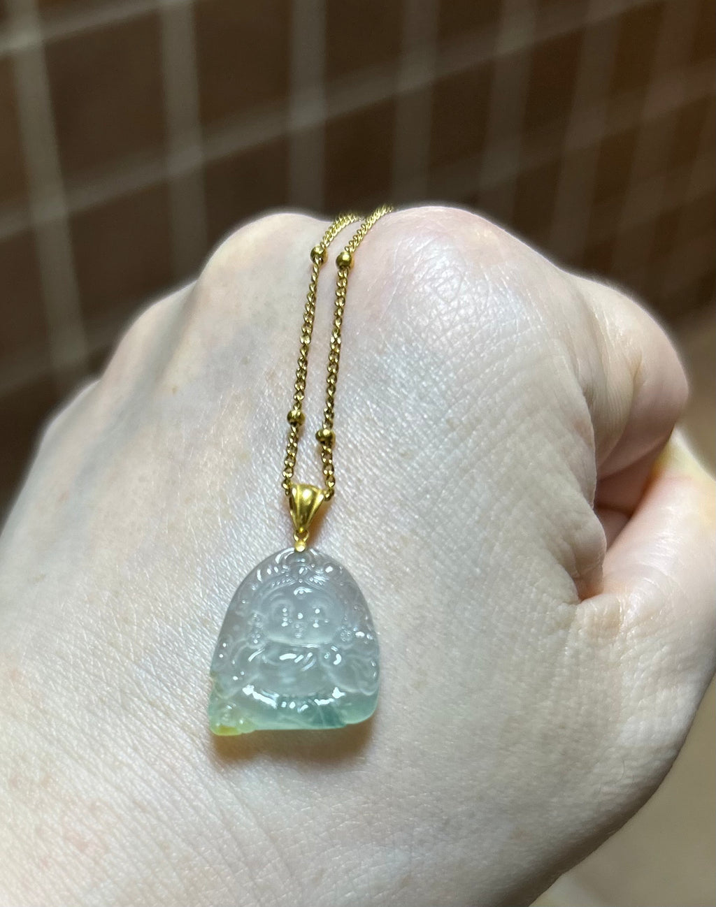 Certified Burmese Jadeite Type A | Icy Green and Yellow Baby Tara Jade Pendant with 18K Gold Bail