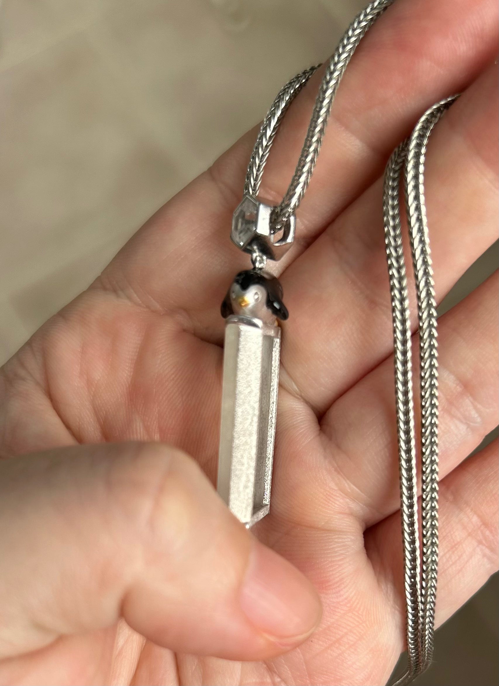 Certified Burmese Jadeite Type A | Icy White Penguin Jadeite Pendant