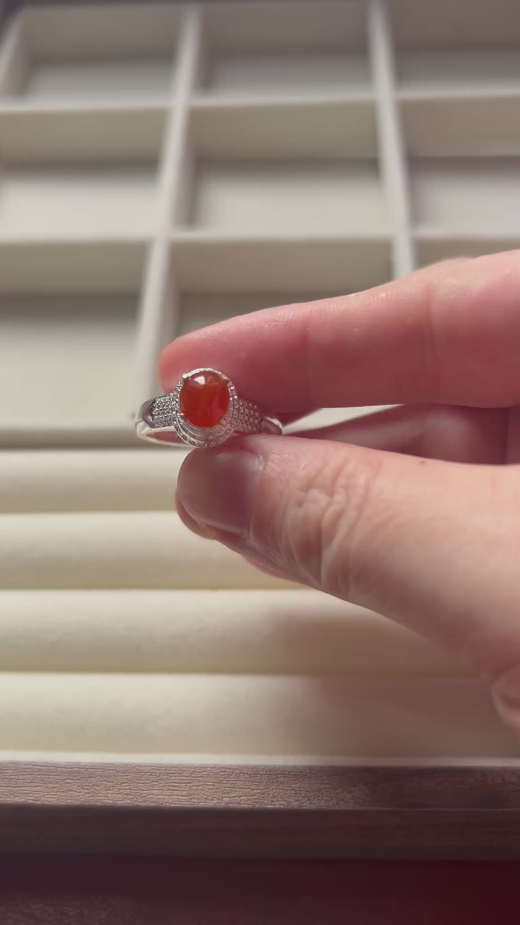 Certified Burmese Jadeite Type A | Icy Red Jade Cabochon | Temporary Setting