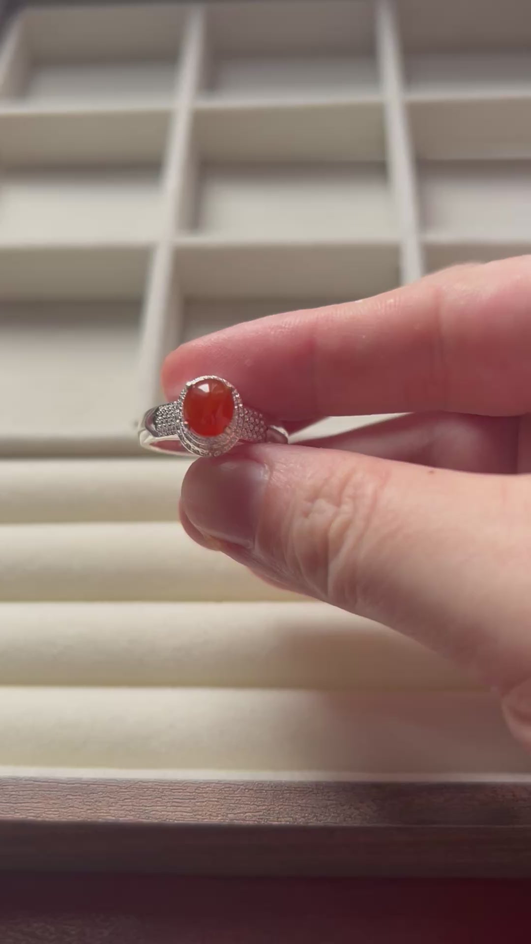 Certified Burmese Jadeite Type A | Icy Red Jade Cabochon | Temporary Setting