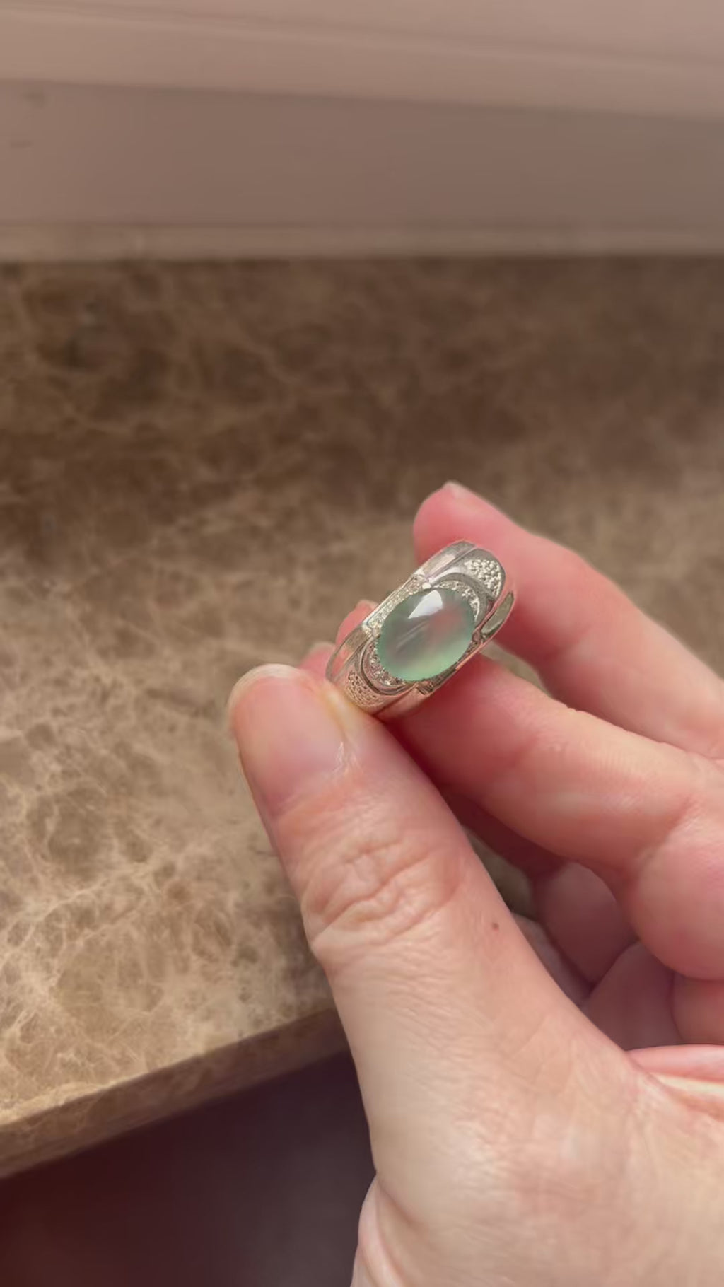 Certified Burmese Natural Jadeite Type A Icy Blue Cabochon
